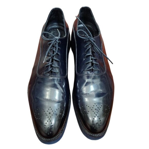 Jared Lang Men’s Wingtip Brogue Oxfords Blue Leather Dress Shoes Size 13US/EU 47 main image 6